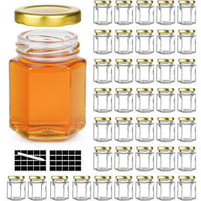 40 Qty Syntic 3oz Honey Jars Food Canister Glass Jars for Gifts Party Favors (Set of 40)