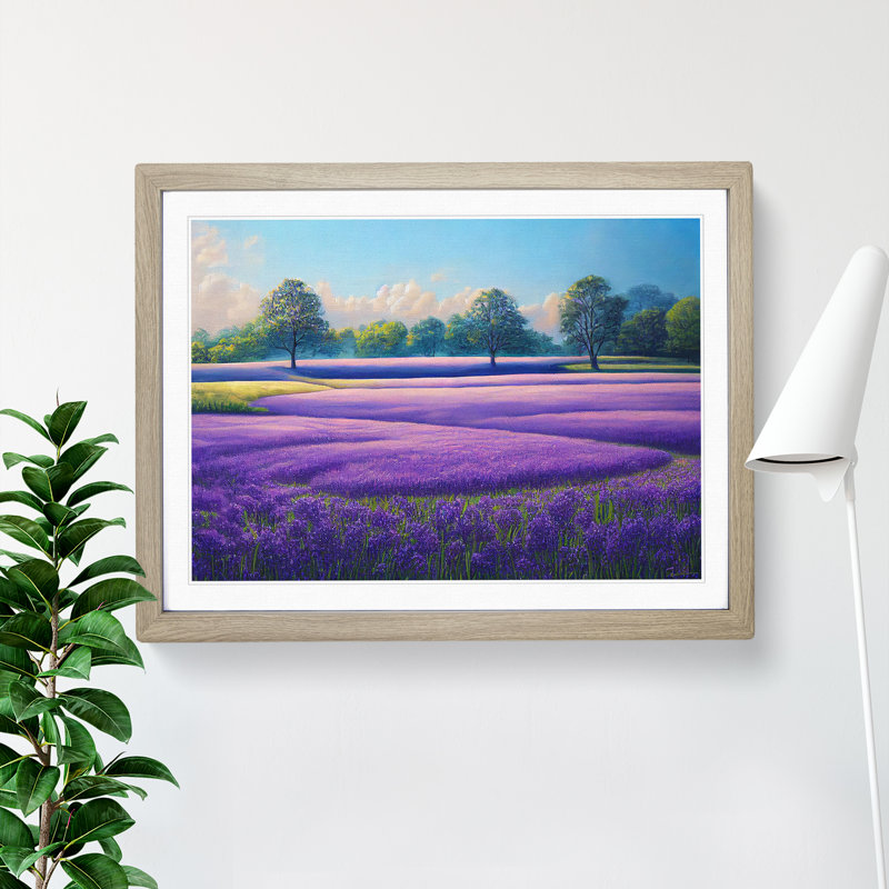 Exciting Bluebell Field - Framed Print, 25cm H x 34cm W x 2cm D, Oak