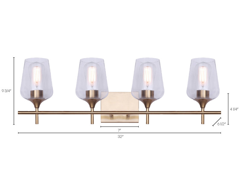 Éclairage pour meuble-lavabo 4 lumières Abbiss