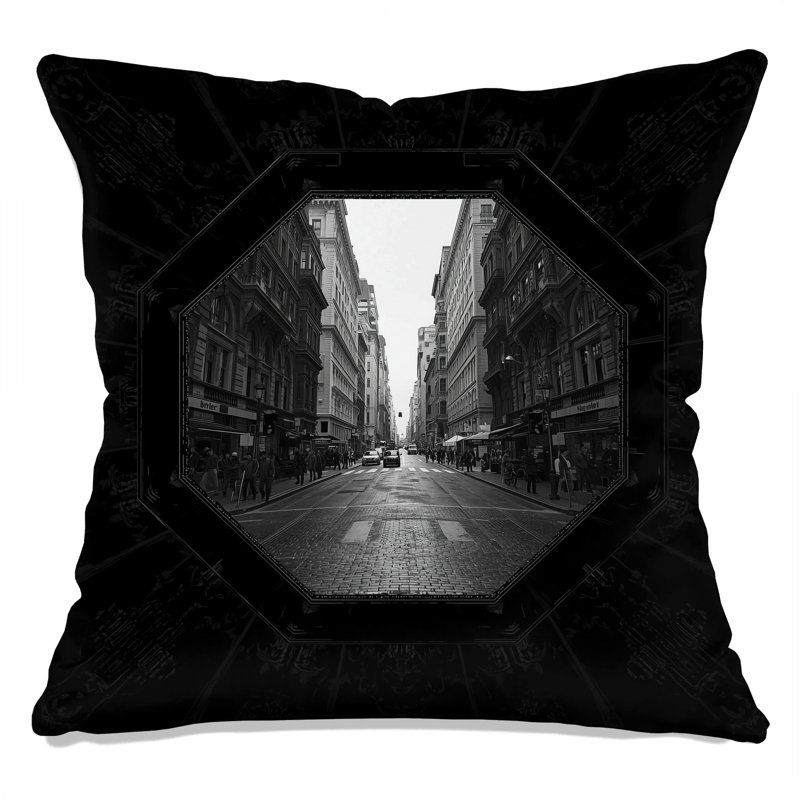 Coussins décoratifs monochromes City Street, 14 X 14 pouces