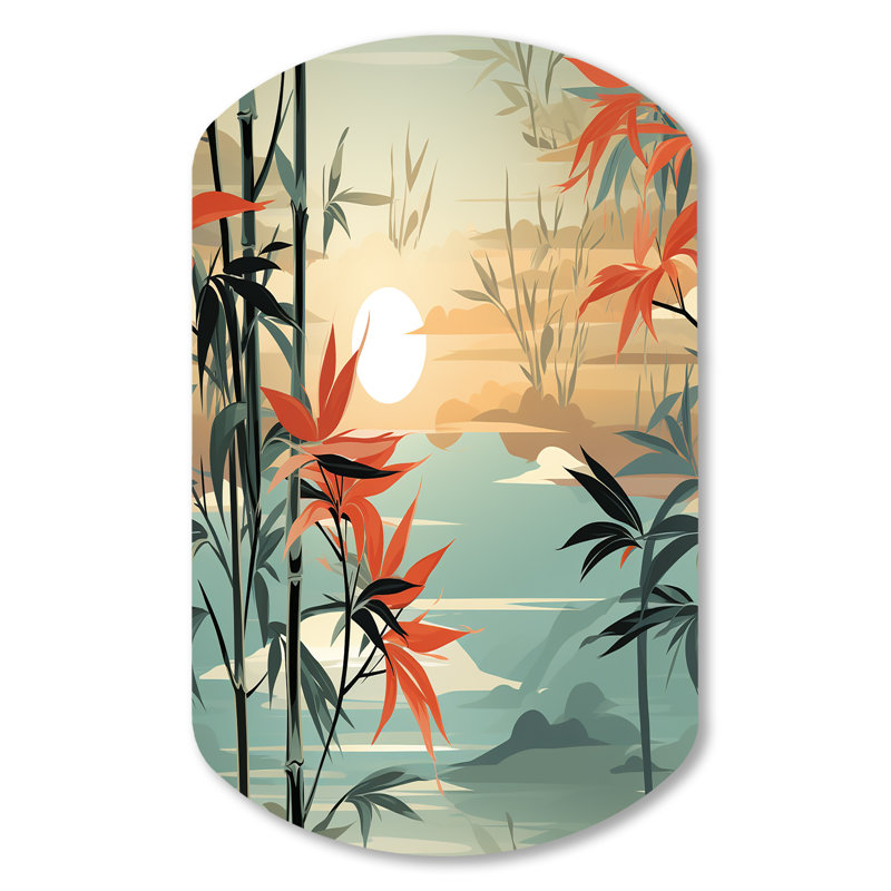 Colista - Cylindre tropical en métal, reproduction de sculpture murale asymétrique en métal, H 31 po x l 19 po