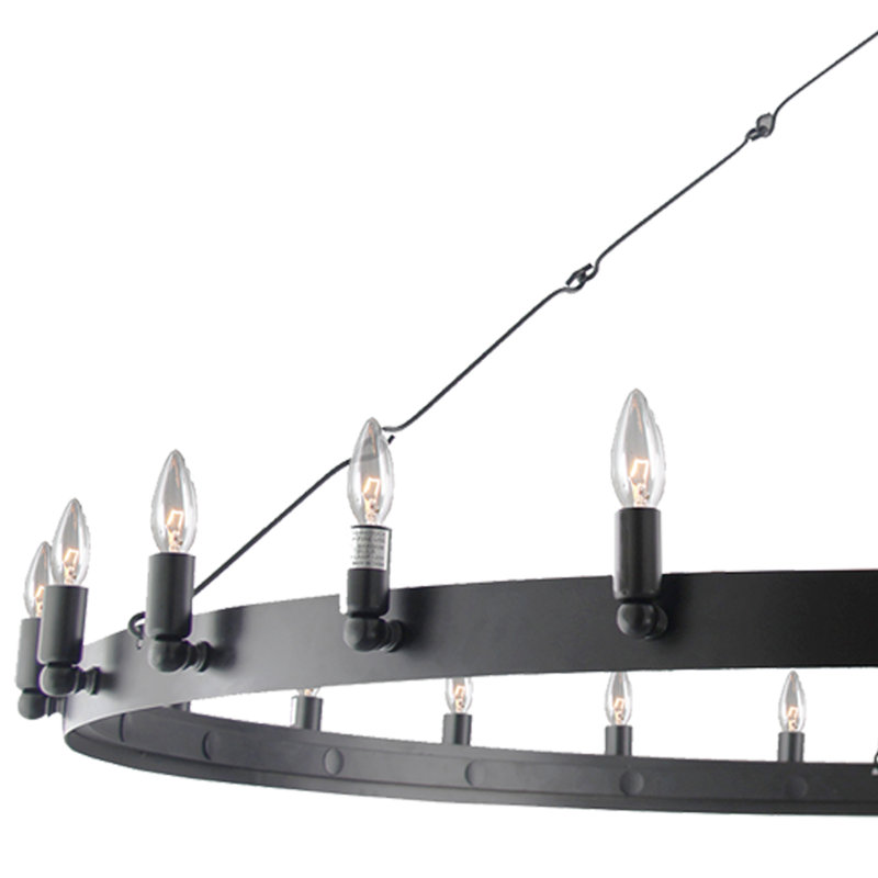Lustre 24 lumières Verdun au fini noir mat
