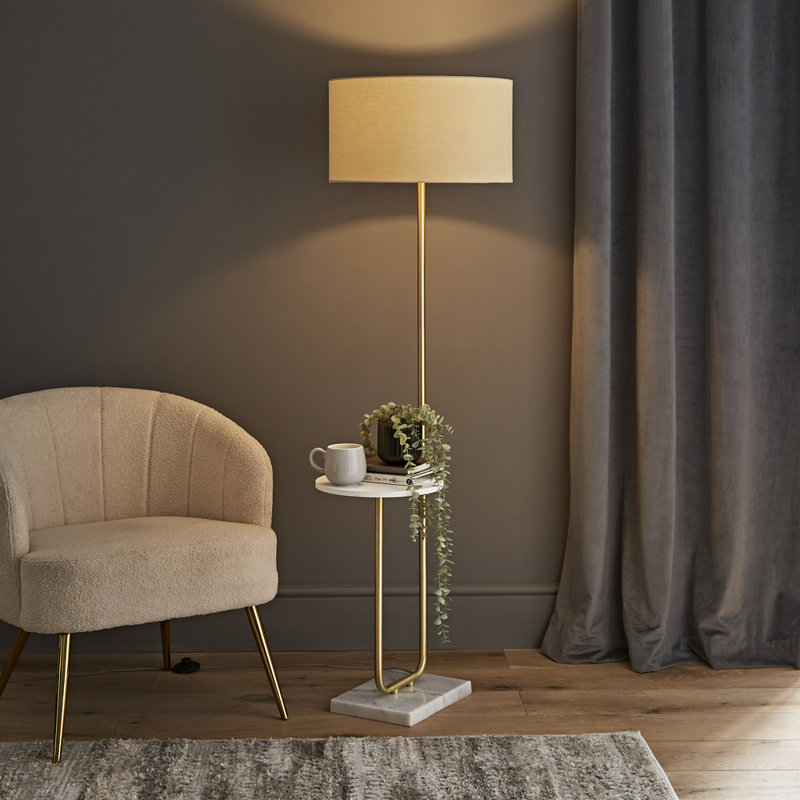 132.5cm Arched Floor Lamp, Tan