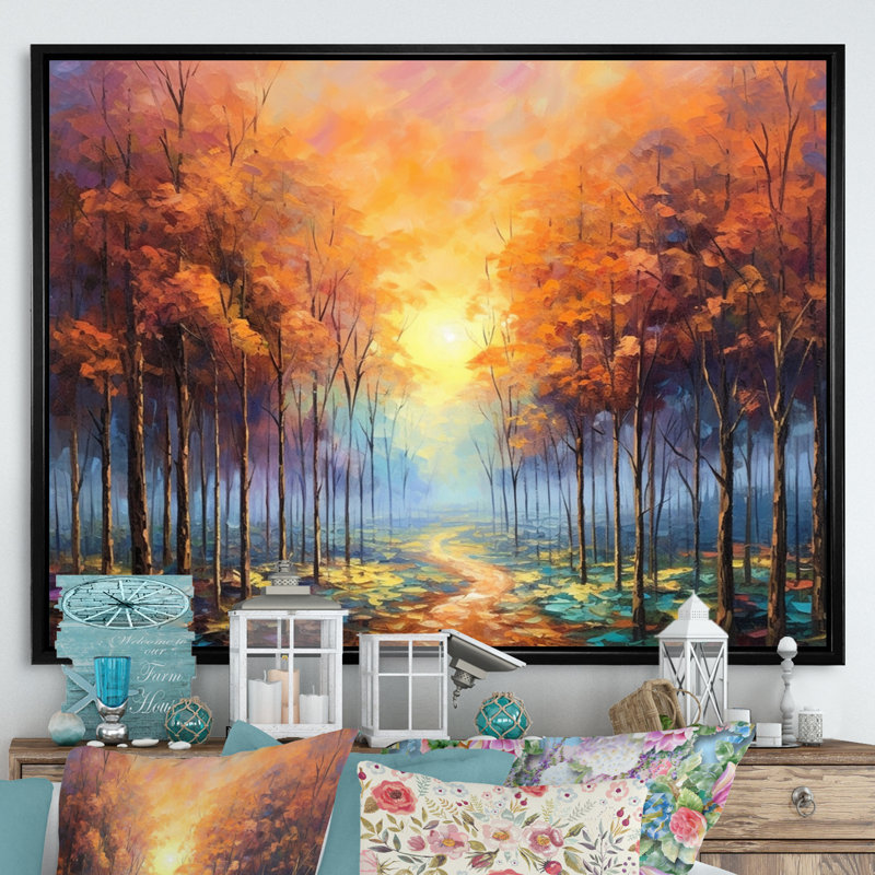 " Enchanted Path I ", Black Floater Framed, 24" H x 32" W x 1" D