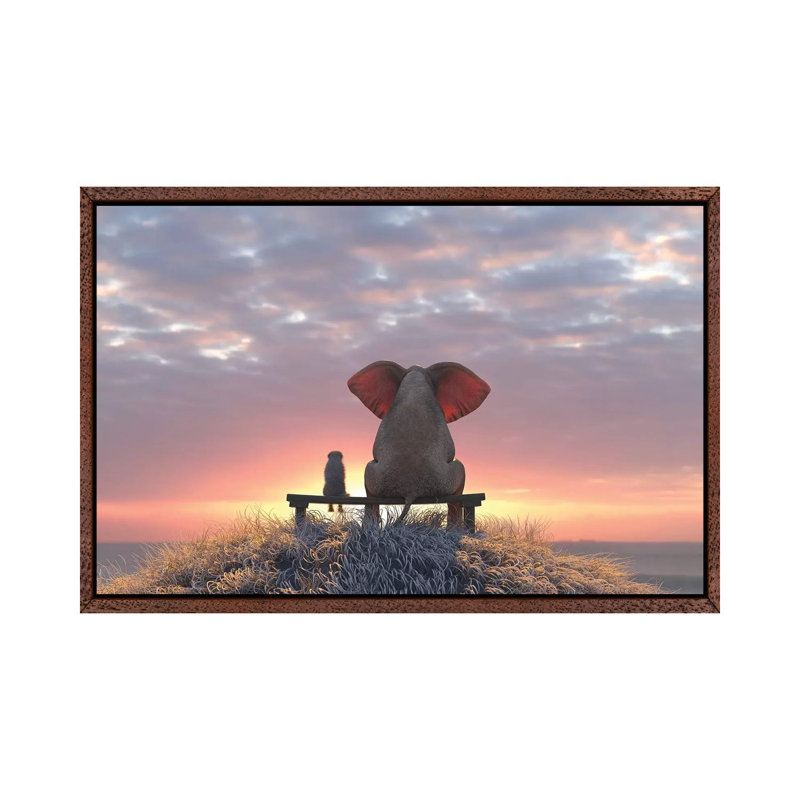 Print on Canvas, 66.04cm H x 101.6cm W x 3.81cm D, Brown Floater Framed