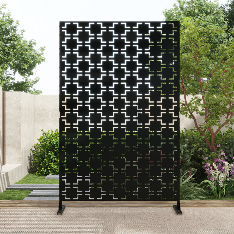 Pacifa Series Metal Privacy Screen, Black