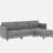 107.8'' Grey 4 - Seat L Shaped Fabric With Pocket Springs, Breathable Skin Fabric, Movable , Side Arm Pockets For Office Space Structure, Armrest Comfort-2029220430