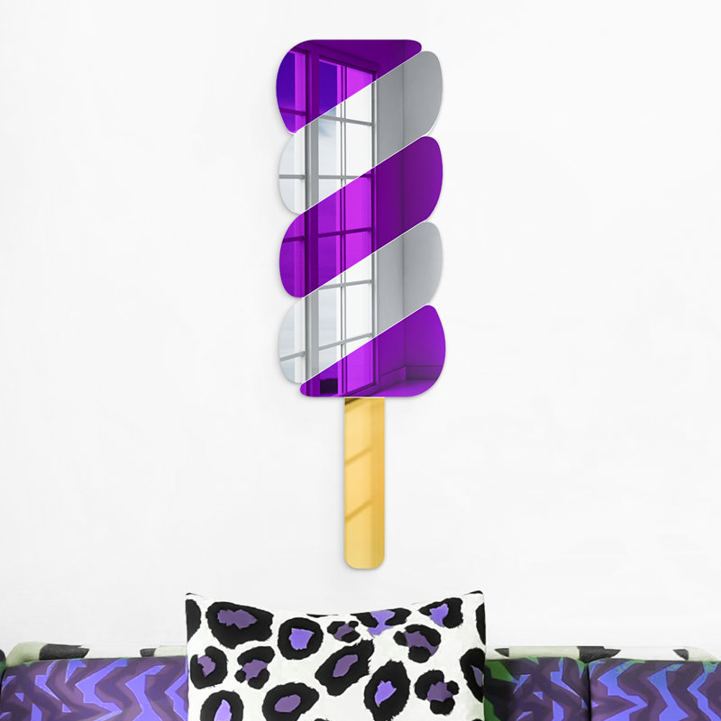 Décoration murale crème glacée Twisty Pop, Mauve / argent, H 23 po x l 7 po x P 1 po