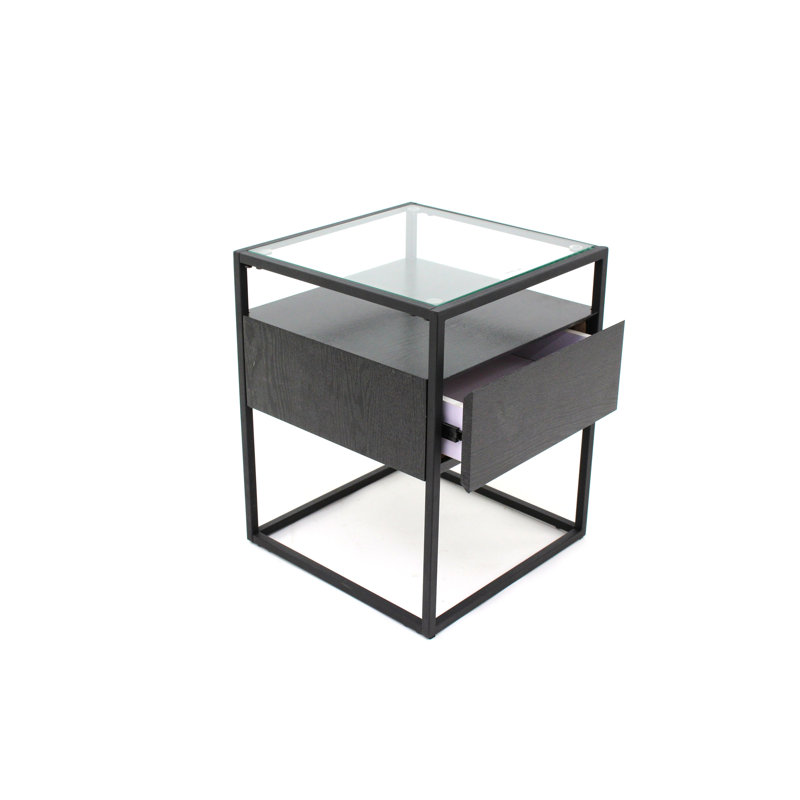 Dilan Glass Top Frame End Table