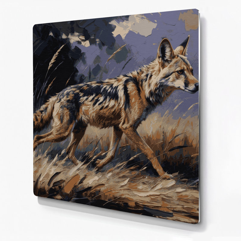 Faune à rayures, art mural gris en métal, H 12 po x l 12 po