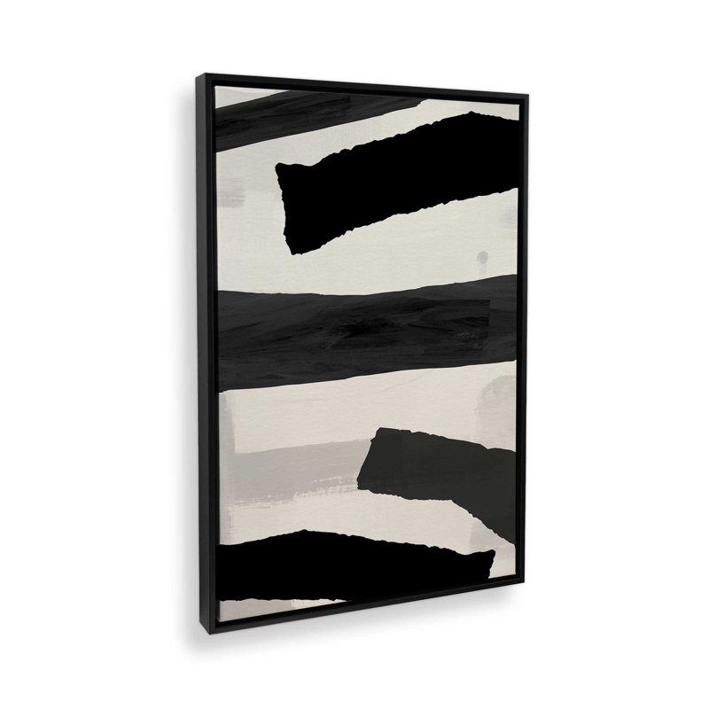 Imprimé Sable Layers v1, Toile avec cadre flottant noir satiné, H 30,75 po x l 20,75 po x P 1,75 po