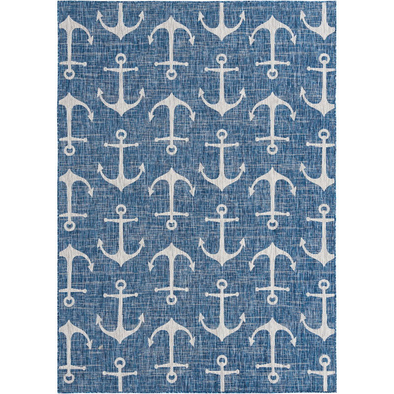 Tapis d'extérieur Ayton couleur mer, Rectangle 7 pi x 10 pi