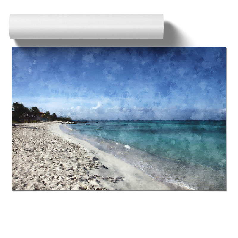 Beach In Aruba - No Frame Painting, 42cm H x 59cm W x 0.1cm D