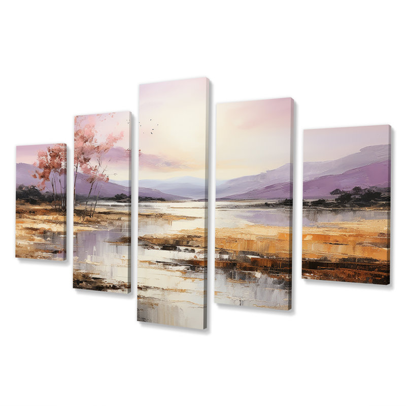  «Lake And Mountain I - Lake Multipanel», ensemble de décorations murales