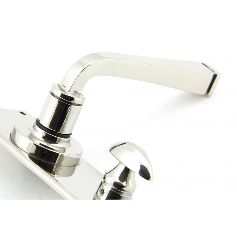 Avon Bathroom Door Handle Kit, Polished Nickel