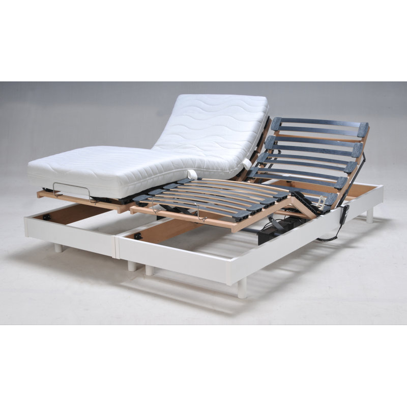 Sydnie Adjustable European Kingsize Bed, White