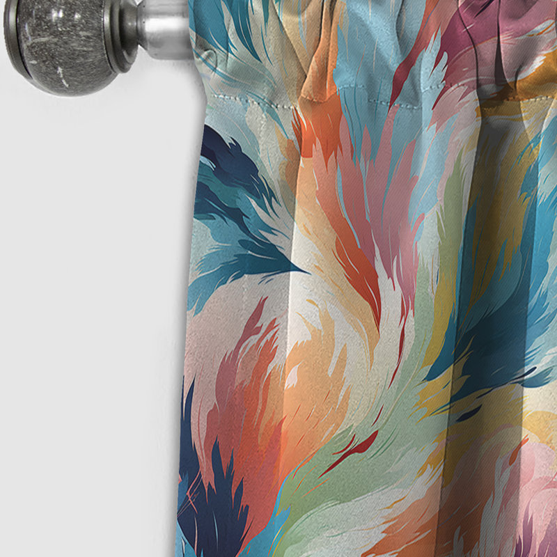 Rhian - Ikat Curtain - Blackout Ikat Curtain - 1 Panels, 52" W x 95" L