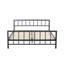 Structure de lit plateforme ClickDecor Evans avec tête de lit en métal noir mat-671133984
