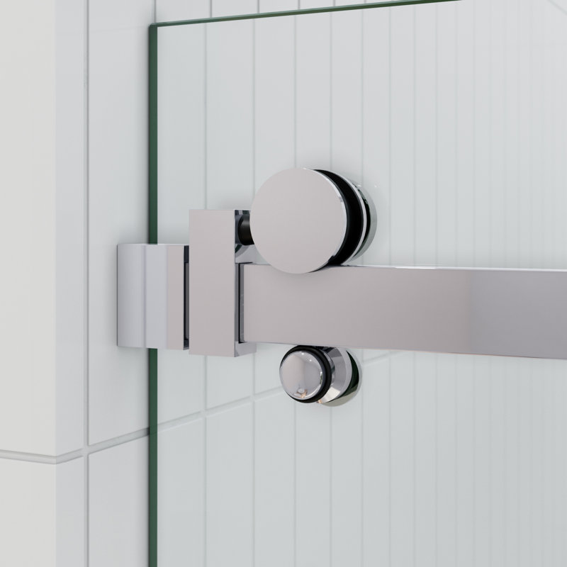 Astro 56 - 60 in. x 78 in. Fully Frameless Glass Sliding Shower Door, Polished Chrome