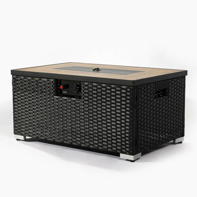 Table de foyer au propane, plateau en céramique, 20,13 po Largeur, table de fosse de 30,66 po de profondeur avec support de réservoir, plateau, profondeur de 34,25 lb, poids de 57,35 lb