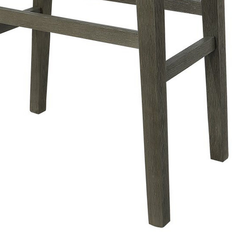 Tabouret en bois massif Houser, Tabouret de bar (siège d'une hauteur de 29 po), Gris clair