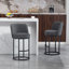 Ensemble de 2 tabourets de bar à hauteur de comptoir, tabourets de bar moderne avec dossier, tabourets de bar rembourrés en tissu de lin pour îlot de cuisine-749319265