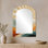 Miroir d'appoint Minimalist Arch - Orange and Black Boho Desert Retreat, impression sur métal
