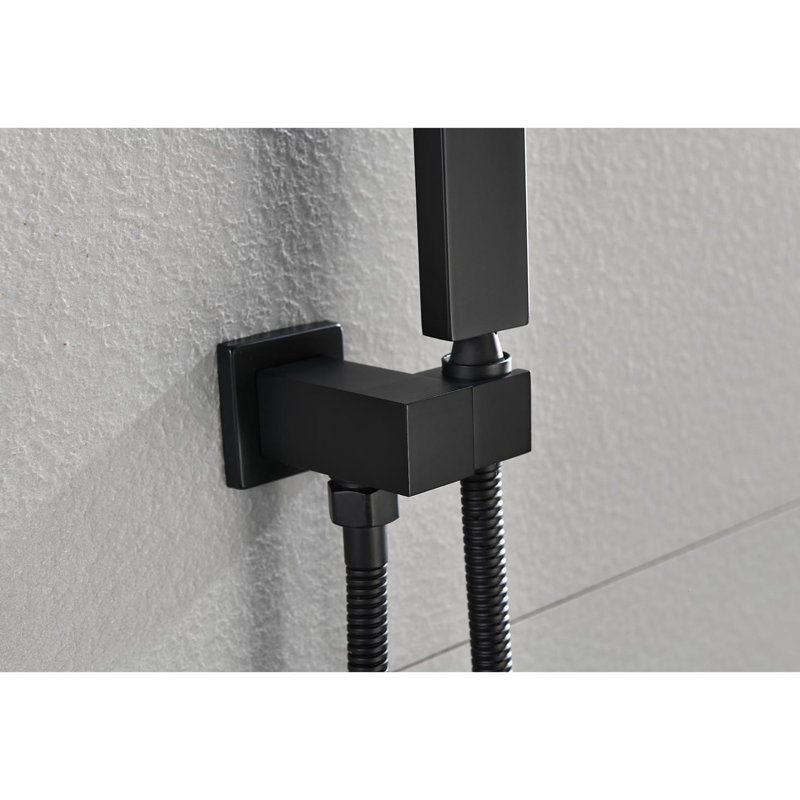 Ceiling Mount Shower Head - Long-Lasting Performance Matte Black Shower, Brass & Stainless Steel, Stylish Look, Bath