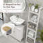 Meuble-lavabo à piédestal 23,5 po, conception peu encombrante, 2 tablettes réglables