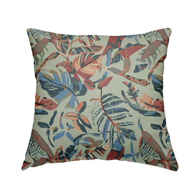 Amanta Floral Rectangular Cushion, Light Green/Blue/Burgundy