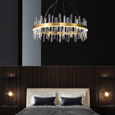 Lustres en cristal modernes de 39,3 po Bixuan