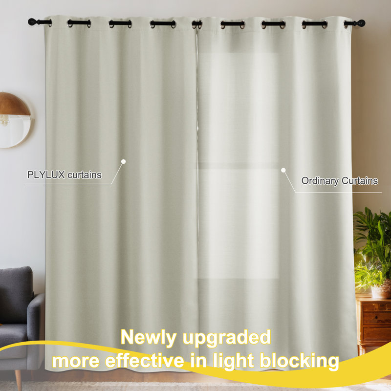 Snellville Room Darkening Grommet Drapes for Living Room Thermal Insulation Modern Curtains(Set of 2), 52" W x 95" L