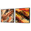 Coucher de soleil couleur guépard - animaux, ensemble de 2 guépards carrés-667977350-667977352