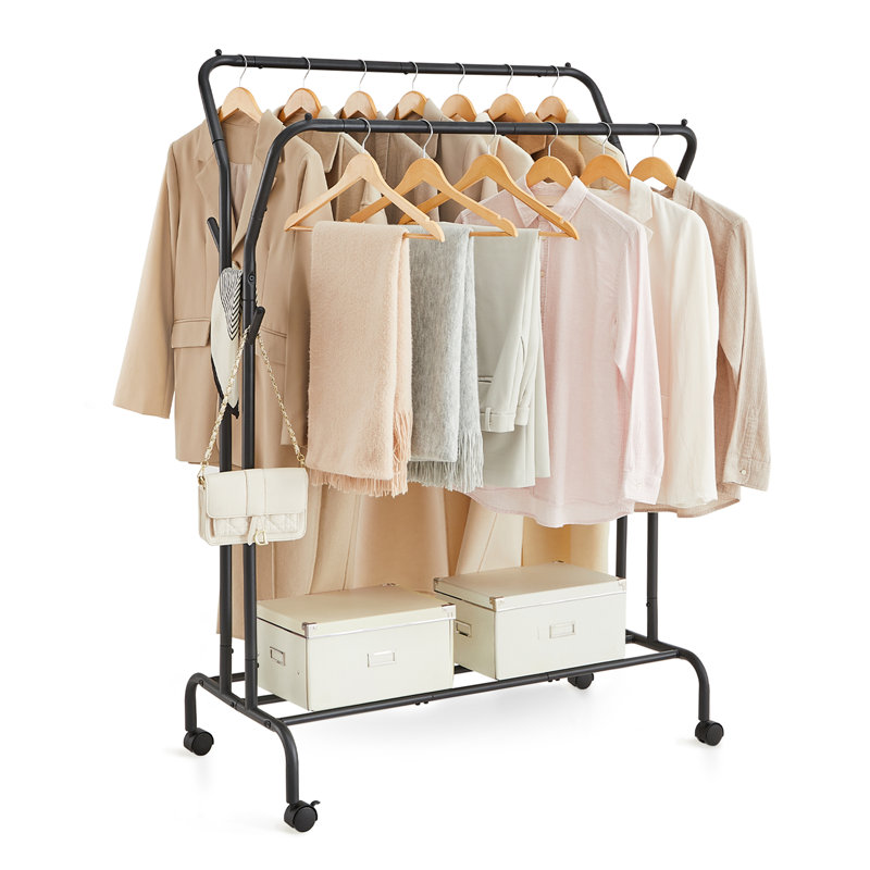 Royse Rolling Clothing Rack, Black