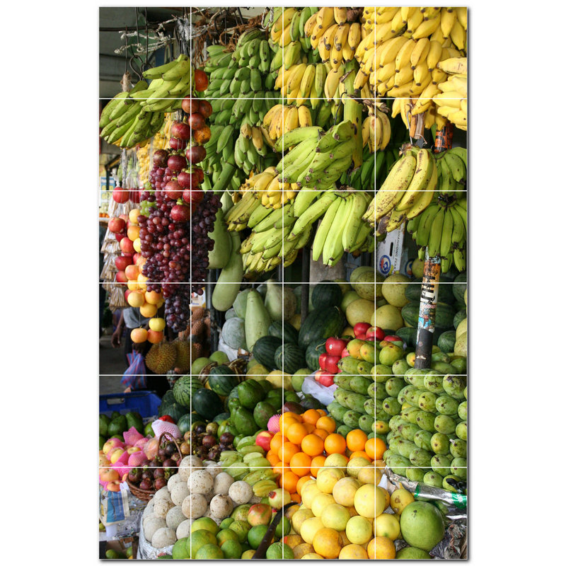 Panneau mural décoratif en céramique 12 po x 12 po Fruit Photo