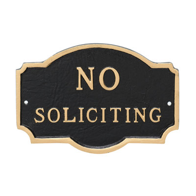 Petite Montague No Soliciting Statement Garden Plaque