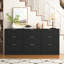 Commodes et commodes spacieuses en bois noir, grand rangement moderne pour la chambre à coucher et le salon