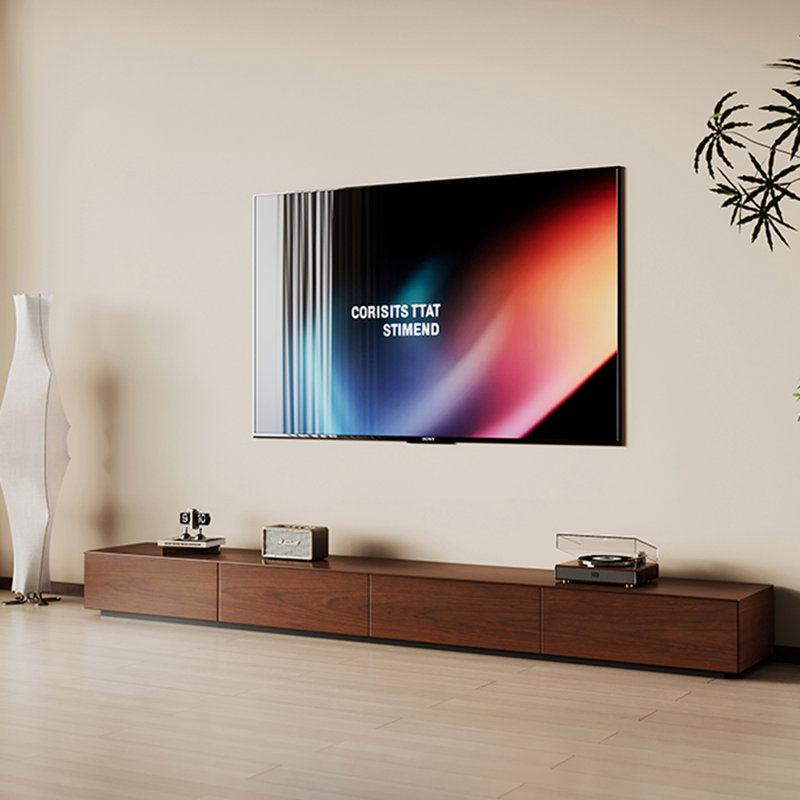 Wabi-sabi simple solid wood TV cabinet