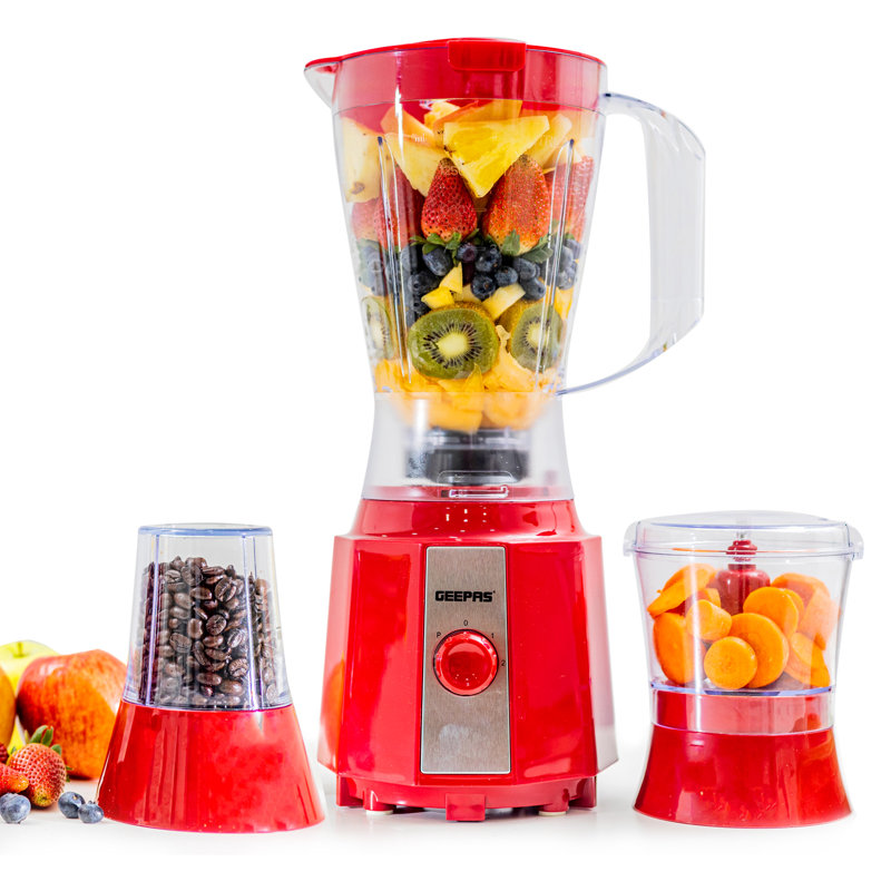 Geepas Food Jug Blender with Jar, Red