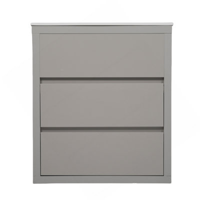 Meuble-lavabo 30 po avec lavabo en céramique et 2 tiroirs pleine extension, meuble-lavabo autoportant avec poignée libre à 45 °, glissières de tiroir à fermeture en douceur, gris