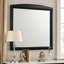 Miroir de commode Sevy, plateau courbé, bois d'hévéa massif noir onyx, 41 x 46