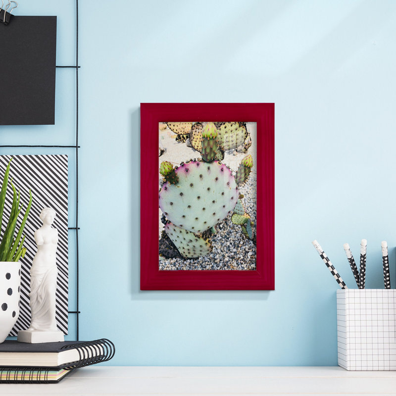 «Pink Green Cactus I», impression sur papier, Rouge, H 6 po x l 4 po x P 1 po