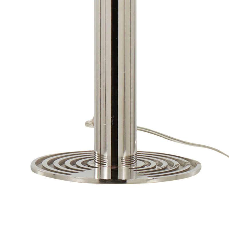 Lampe de table contemporaine en métal 29 "en nickel poli et abat-jour en lin blanc de Grandview Gallery par Lumisource