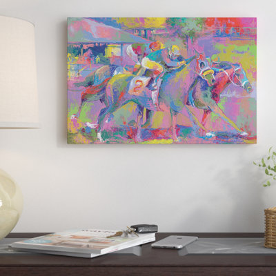 "cheval course i" , reproduction d’art sur toile tendue