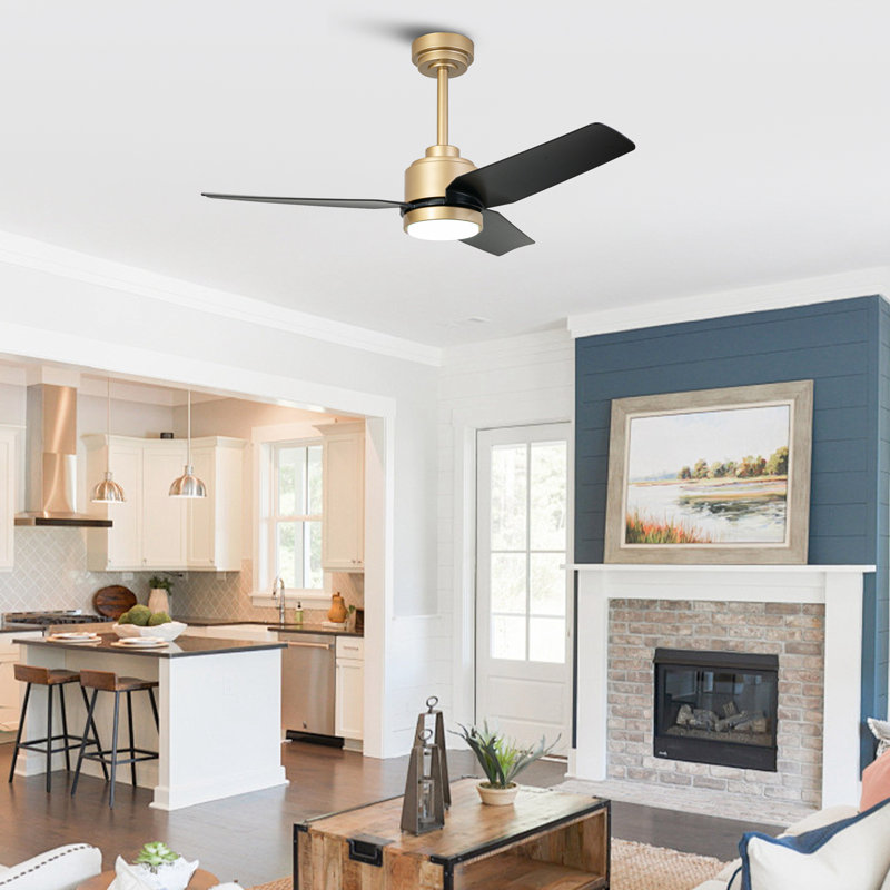 Vaczon 42" Modern Propeller Smart Dimmable LED Ceiling Fan with APP and Remote Control, 3CCT Lights, 6-Speed Reversible DC Motor, Timer, 6"/10" Downrods