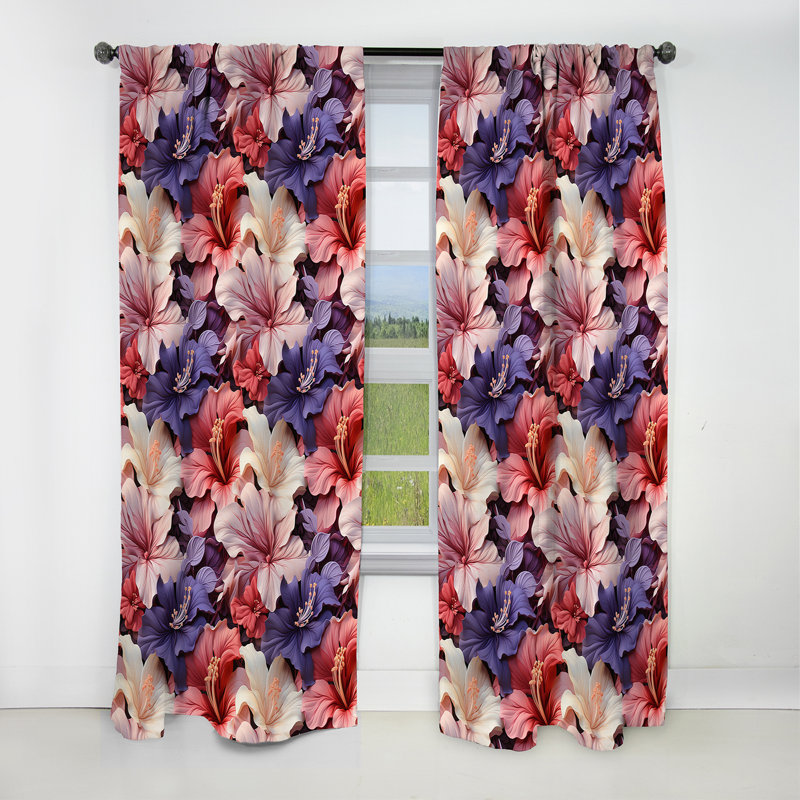 Corail Mirage Vii - motif tropical IV - Rideau floral - Rideau occultant floral - 1 panneau, L 52 po x L 108 po
