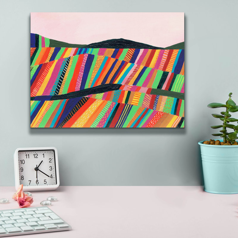 «Rainbow Fields II» par Regina Moore, H 12 po x l 16 po x P 0,75 po