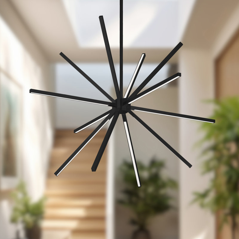 Sirius LED Chandelier, 23.38" H x 32" W x 32" D, Black