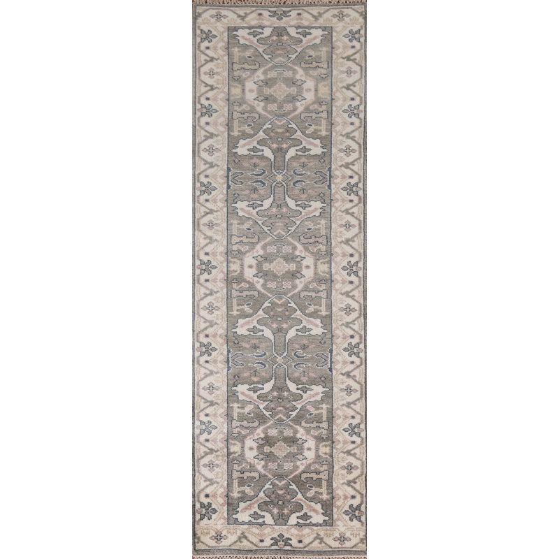 Tapis de couloir indien All-Over Oushak 3 x 10