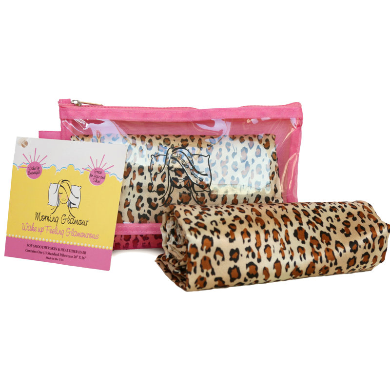 Leopard Print Satin and Cotton Standard Pillowcase